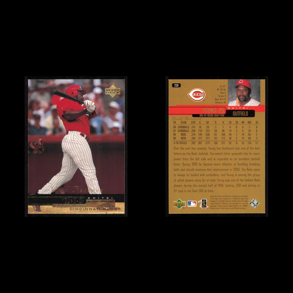Dmitri Young #259 2000 Upper Deck Gold Reserve Cincinnati Reds Baseball Card MLB - Image 3 of 3