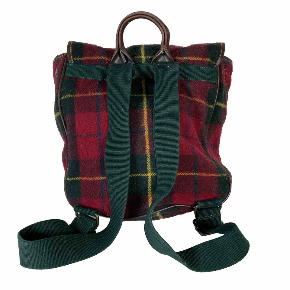 Mini mochila/bolsa de libros The Gap vintage años 90 y2k mezcla de lana tartán hebilla a cuadros Foto 2 de 4