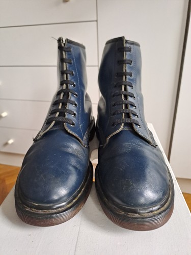 Vintage 90s Dr Martens 1460 AirWair UK11 US12 45 46 Made in England Navy Blue - Bild 5 von 21