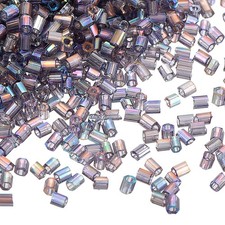 1400Pcs Glass Bugle Beads 1.9x1.5mm Loose Bead Bean Purple