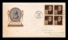 DR JIM STAMPS US COVER ALEXANDER G BELL FAMOUS AMERICANS FDC BLOCK IOOR CACHET