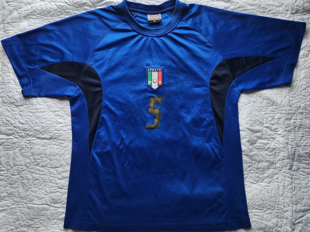 Fabio Cannavaro #5 Italy Home 2006 World Cup Champions Jersey (XL