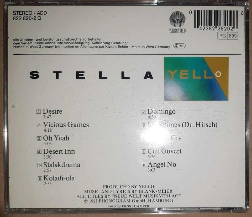 YELLO - STELLA / CD / GER / 1985 / VERTIGO - Bild 2 von 3