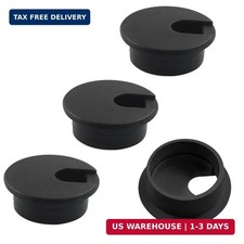 4 Pcs 1-3/8 Inch Black Desk Grommet, Plastic Cable Hole Cover Desk Wire Cord Org