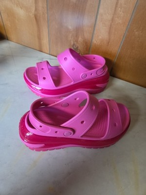 Crocs Classic Mega Crush Platform Sandal Juice Pink Barbie Limited Edition Sz W9