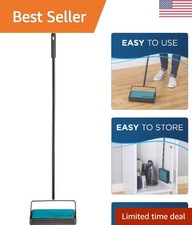Bissell Easy Sweep Compact Carpet  Floor Sweeper, 2484A, Teal