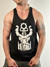 Men's Workout Tank Tops Gym Size Small Shirts Bodybuilding Y-Back Stringer Black