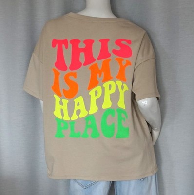 Oversized Sweater T-Shirt Beige Neon Statement Orange Pink Gelb 38,40,42,44 Neu