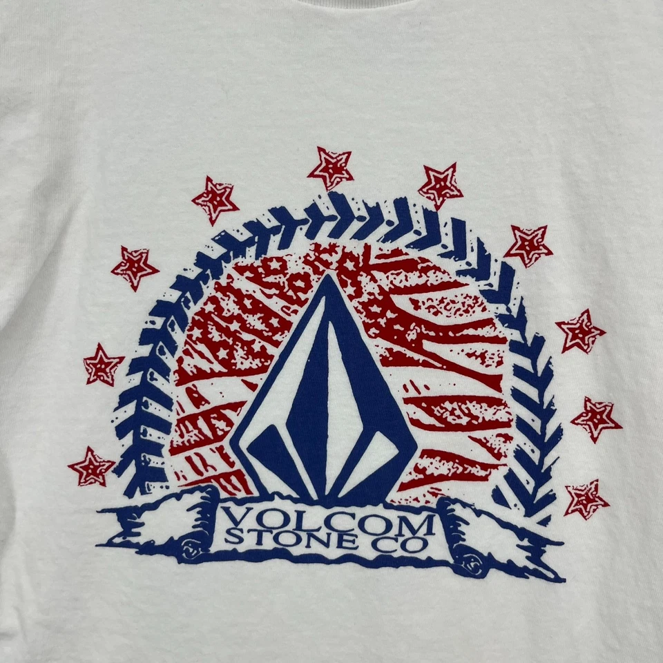 Volcom T-Shirt Men's Size S White Stone Logo Short Sleeve Crew Neck - Image 4 of 4