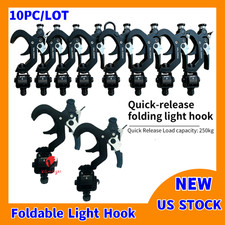 10PC Quick Installation Clamp Foldable Aluminum 45-60mm Stage Light Hook W/push