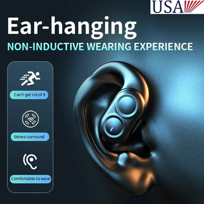 Wireless Bluetooth 5.4 Earpiece Trucker Headset Driving Noise Cancelling Earbud