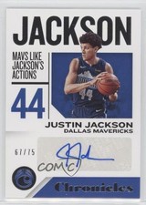 2018-19 Panini Chronicles Signatures 67/75 Justin Jackson #CS-JJ Auto 0eo6