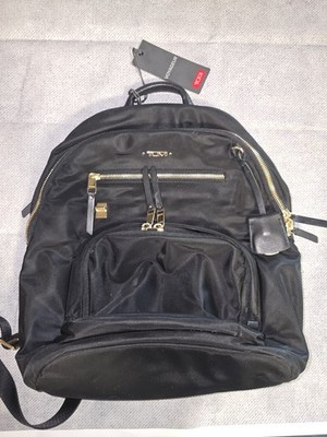 Tumi Voyageur Hartford Black Leather Backpack Travel Luggage Laptop