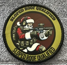 SANTA COMMANDO 3x3 Embroidered Morale Patch Hook Backing Brand New