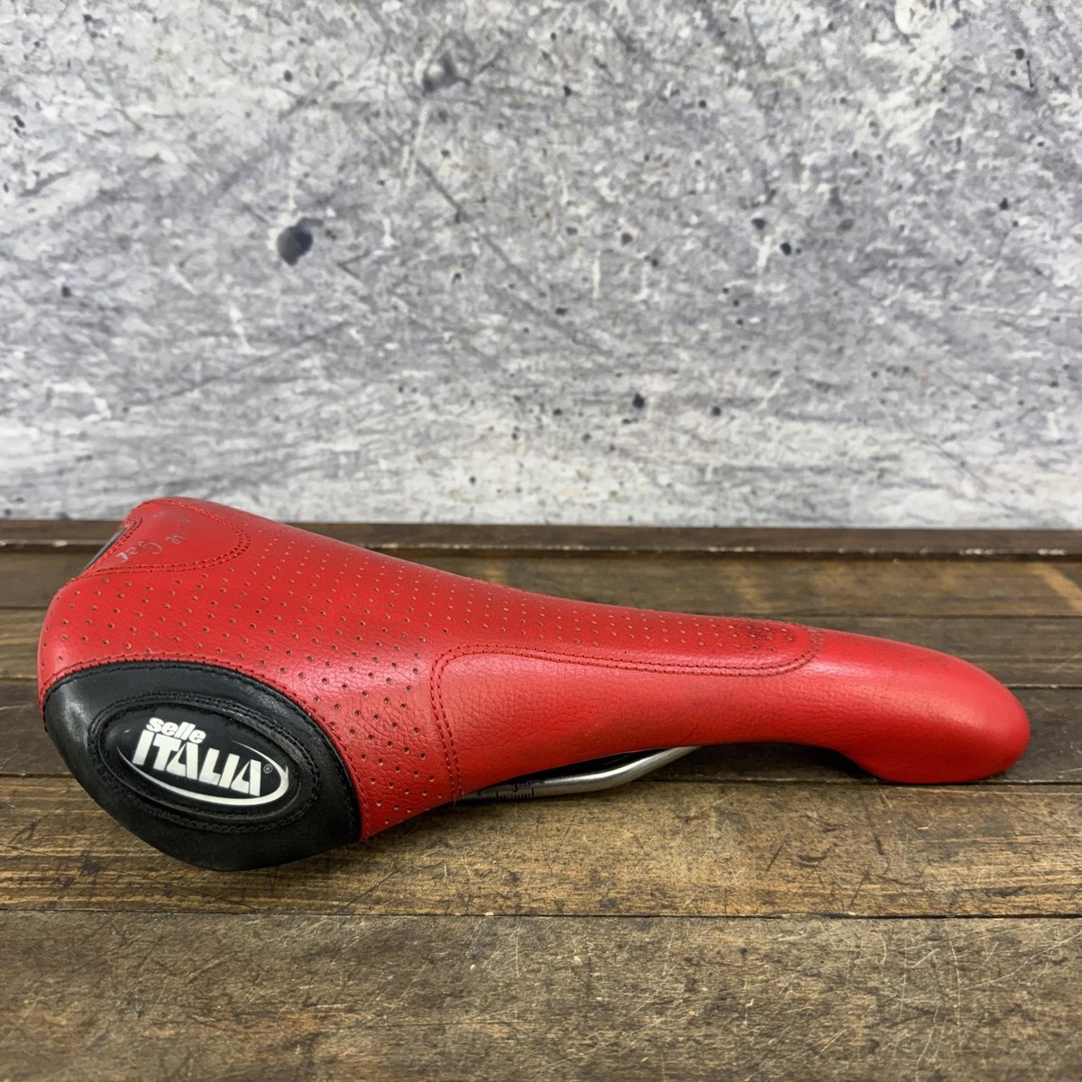 Vintage Selle Italia Flite Seat Red TI Titanium Saddle 280g