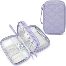 Tech Pouch - Lightweight Electronics Organizer Travel Case - Double Layers Cable
