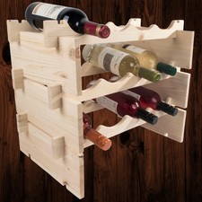 Wooden Wine Racks 6 to 30 Bottle Capacity / Selection of Natural Storage Holder