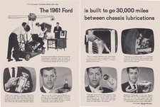 1961 Ford: Built to Go 30000 Miles, Jonathan Karas Vintage Print Ad