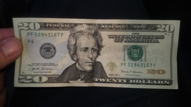 🔥Rare 20.00 Bill Fancy serial number  12345678 Broken Ladder 