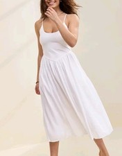 Aerie American Eagle Women's M Cotton Blend Chevron Bodice Slip Sundress Midi 