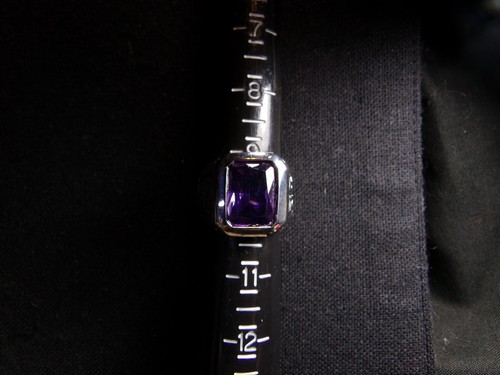 Men's Stainless Steel, Stunning Purple Zircon Ring, Size 9.75, UK T, 18 grams - Picture 23 of 24