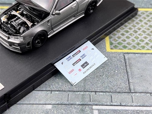 MH 1/64 Scale Nissan GT-R R34 NISMO CRS VER Grey1 Diecast Car Model Toy Gift - 第 2/6 張圖片