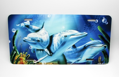 DOLPHINS METAL CAR NOVELTY LICENSE PLATE DOLPHINS ANIMAL LOVE FRIEND AUTO TAG - Picture 9 of 16