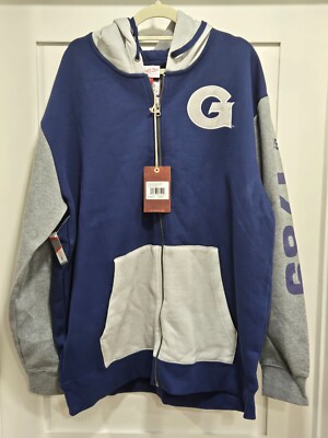 Georgetown University Hoyas Mitchell & Ness Men's Full Zip Fleece Size XXL NWT