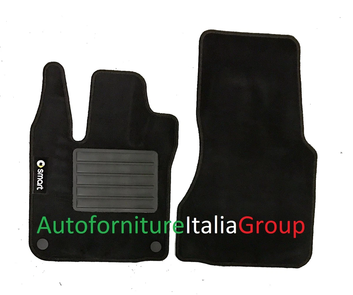 Tappetini Anteriori in Velluto Nero per Smart ForTwo II Hatchback