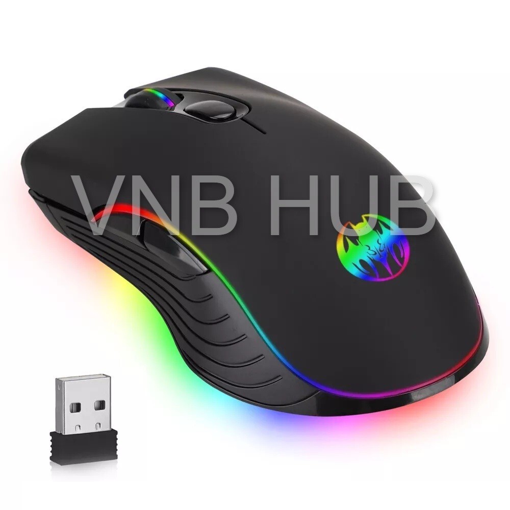 Wireless Rechargeable Gaming Mouse with 7-Color LED Backlight for PC-image
