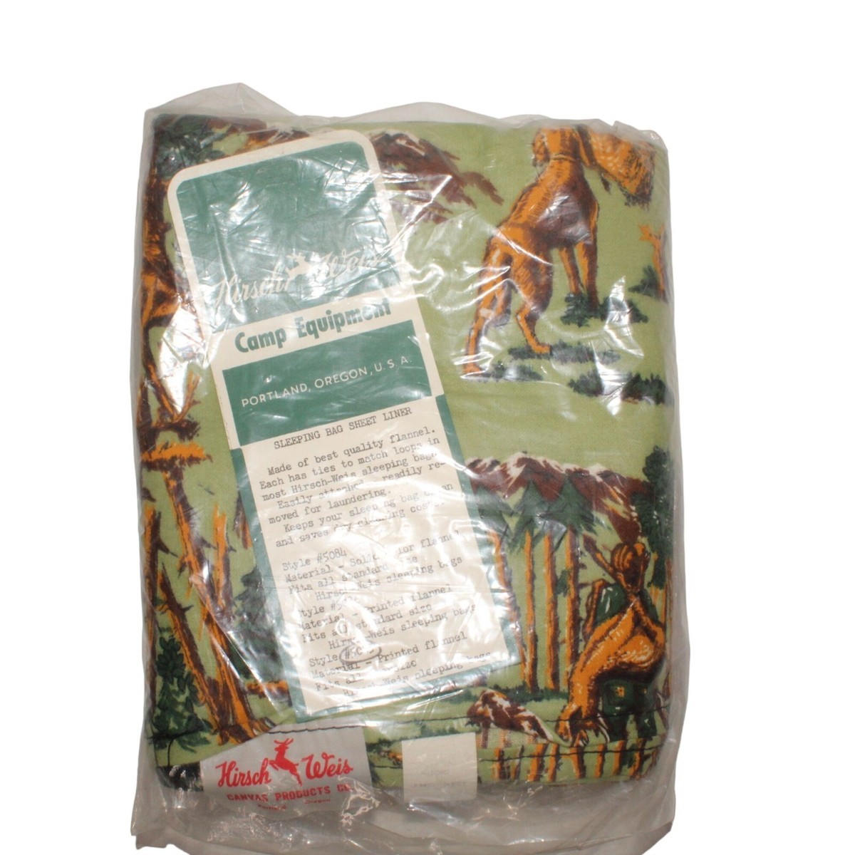 Vintage Rare Hirsch-Weis Hunting Oversize Sleeping Bag Sheet Liner 