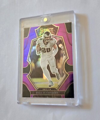 Dallas Goedert 2022 Panini Select Premier Level Purple Prizm #181 /75 Eagles