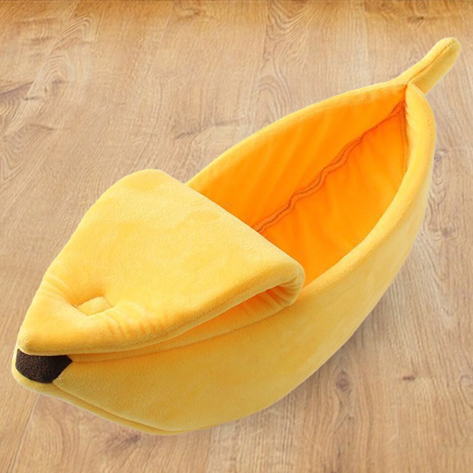 Banana Shape Pet Dog Cat Sleeping Bed Banana Cat Bed Soft Cozy for Dogs