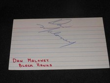 Chicago Blackhawks Dan Maloney Signed 3x5 Autograph Index Card JSA COA 714