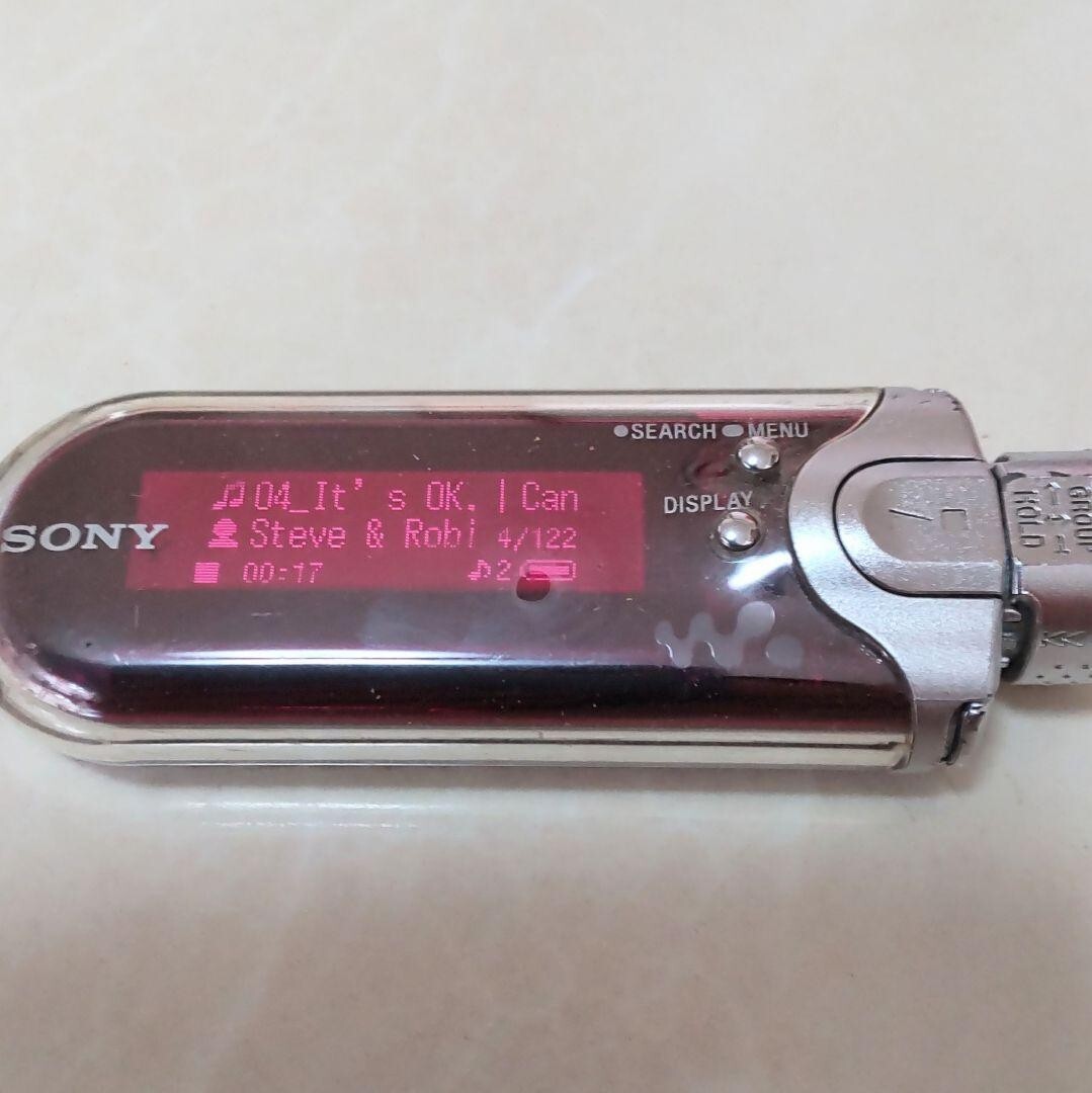 SONY ウォークマン NW-E405 ローズレッド 美品即決【充電器付】SONY スティック型ウォークマン NW-E405