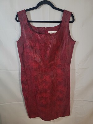 VIntage 80s Red Leather & Satin Snakeskin Dress By A.M.I Womens L | eBay VIntage 80s Red Leather & Satin Snakeskin Dress By A.M.I Womens L | eBay
