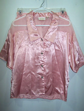 VTG Victoria's Secret Gold Label Pink Pajama Set, Shorts  Shirt Size M