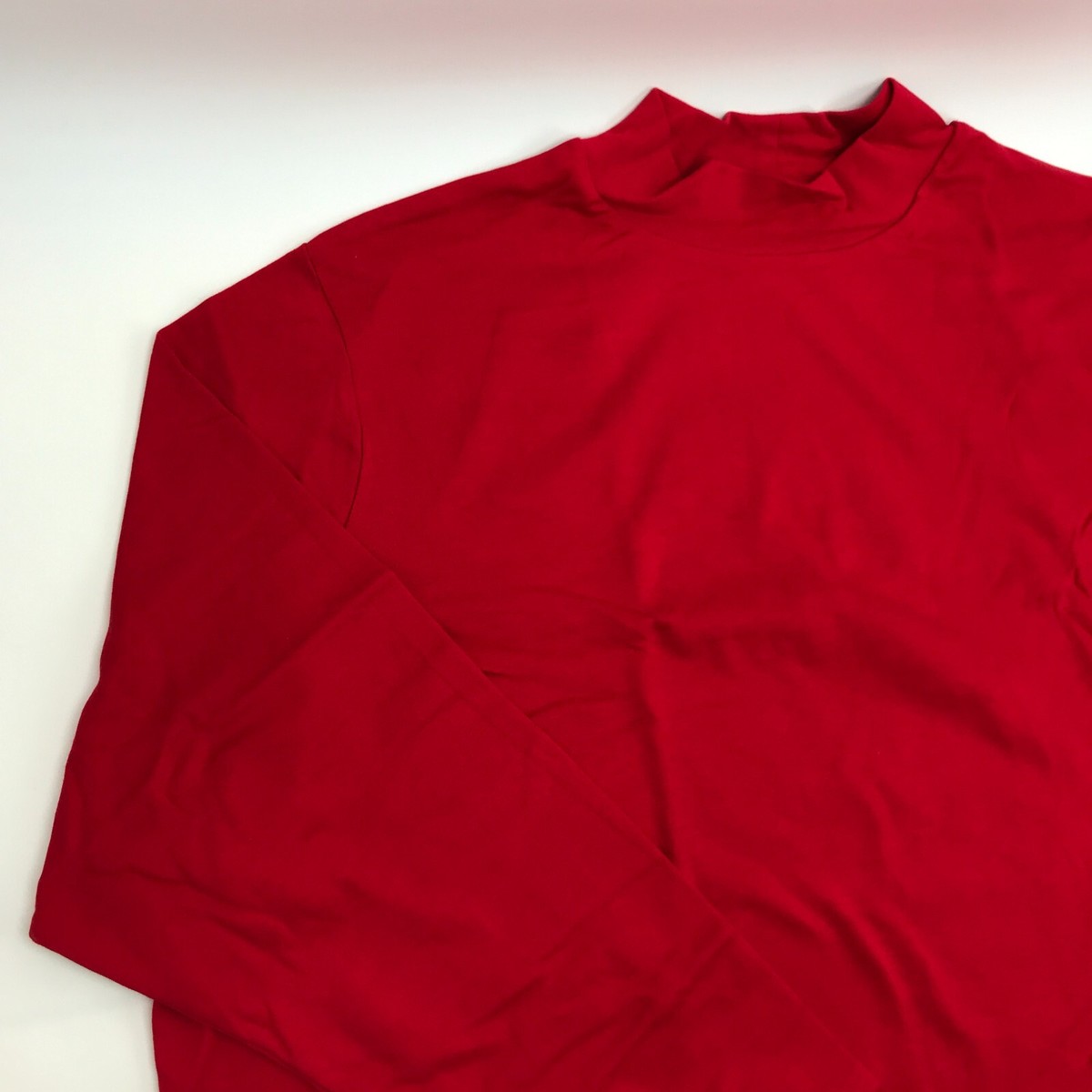 Mock Neck Long Sleeve Top 5X Women's Plus Size Red