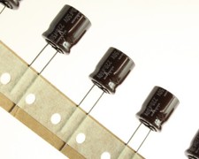 LOT OF 100 UPM1H221MHD6TD NICHICON capacitor 220uF 50V Aluminum Electrolytic Sna