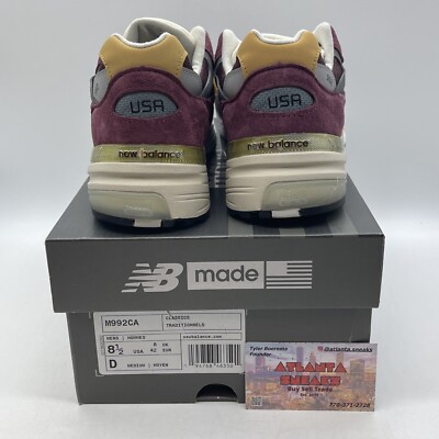 Buy Size 8.5 - New Balance 992 Made in USA Burgundy online