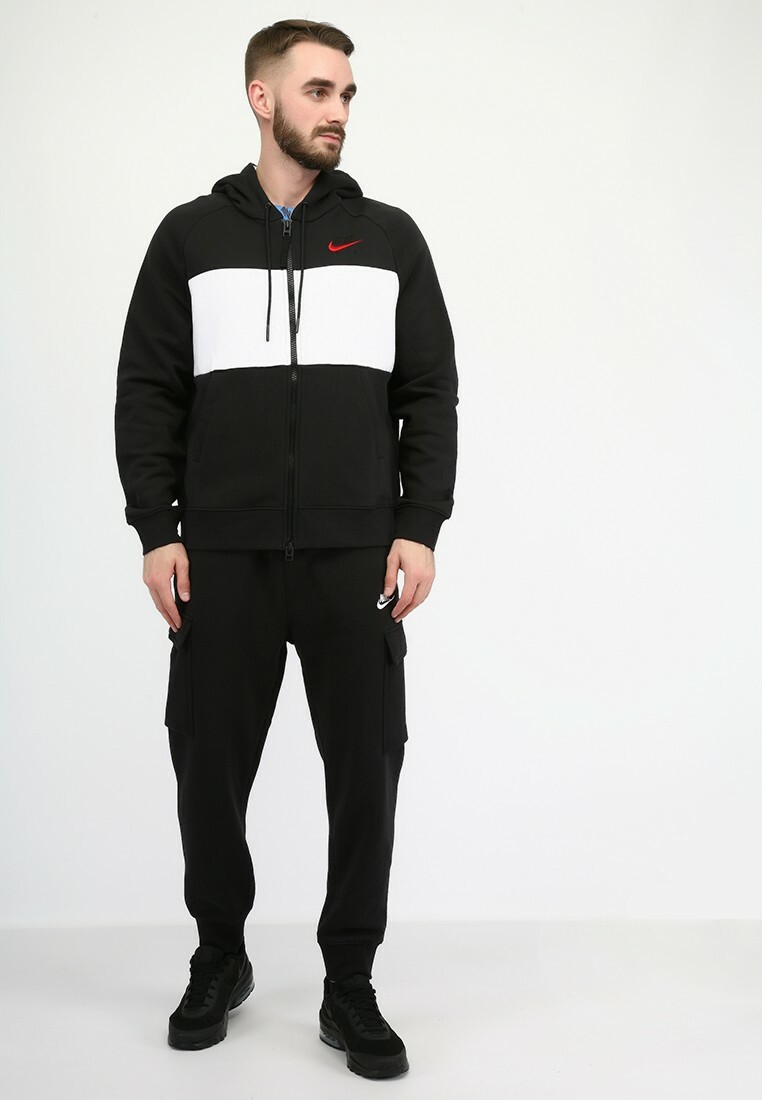 ジャケット・アウター NIKE AIR double zip nylon hoodie Nike Air Full-Zip Fleece Hoodie DB5064 011 Black/Red-White