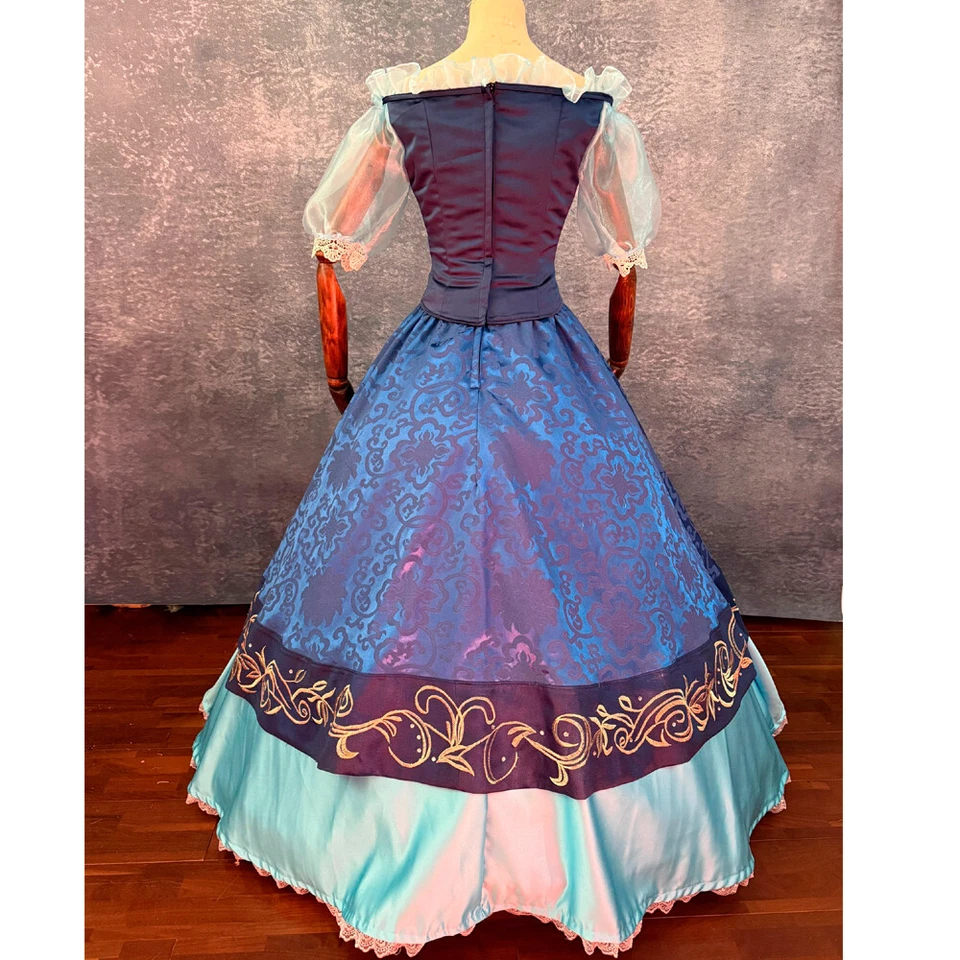 The Little Mermaid Ariel Cosplay Embroidery Luxury Dress Blue Party Costume - Image 2 of 4