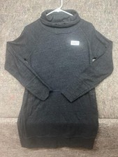 Prana Womens Sweater Dress Gray Knit Long Sleeve Turtleneck Size M