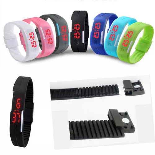 Led rubber wrist watch deals