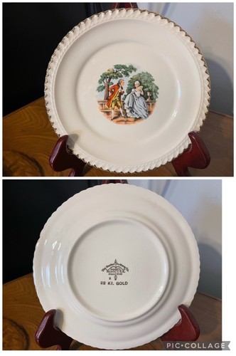 6 Vintage HARKER POTTERY CO. 22KT Gold 6.25" BREAD & BUTTER/DESSERT PLATES - XPO - 第 7/12 張圖片