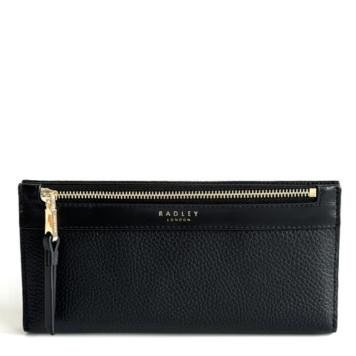 RADLEY Portman Black Leather Bifold Large Matinee Purse With Dust Bag