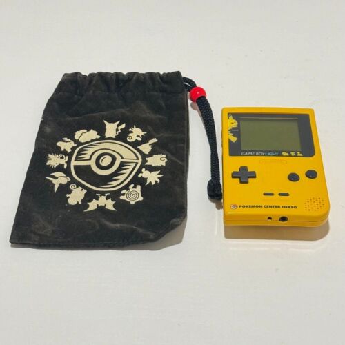 Nintendo Gameboy Light Pokemon Center Tokyo Pikachu Yellow Limited Edition w/Bag