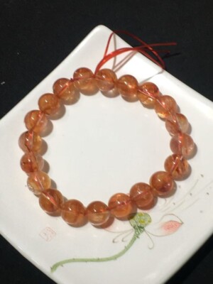 9mm Natural Fire Quartz Bead Bracelet Reiki Crystal Quartz Healing Decorate