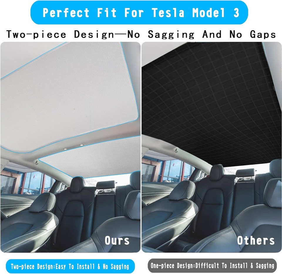 Fit For Tesla Model 3 Roof Sunshade UV Reflection 20212023 Top Sun