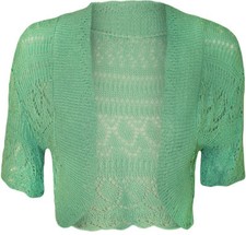 Neu Damen gehäkelt gestrickt Bolero Wasserfall Cardigan Oberteil Achselzucken Größe 6-30